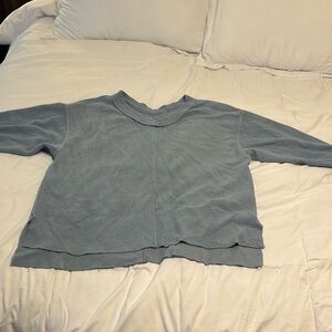 Aerie Ribbed Oversized Size Slit Pullover with V Neck